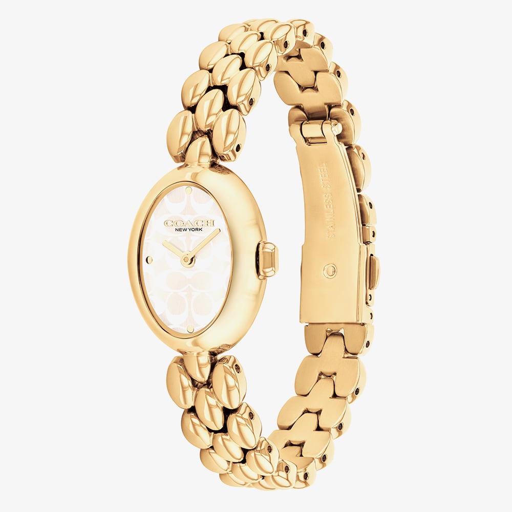 Coach Ladies Sammy Gold Tone Patterned Dial Watch 14504417