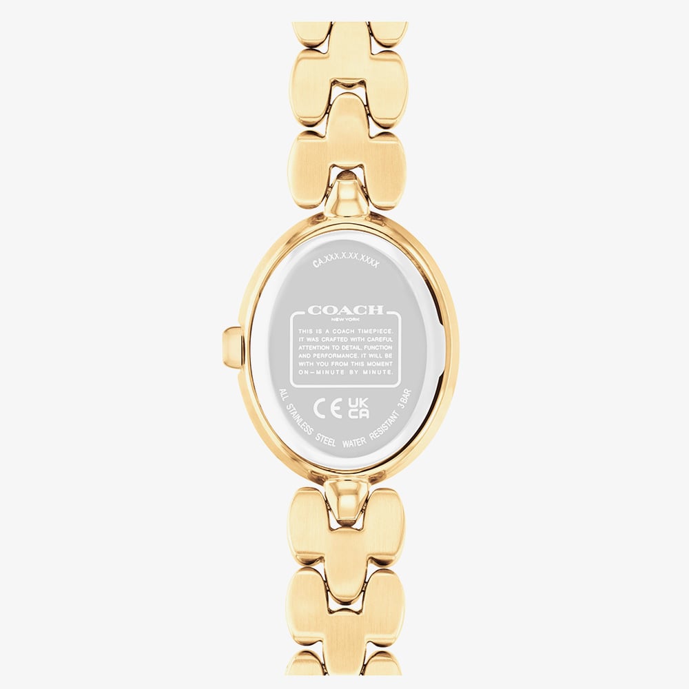 Coach Ladies Sammy Gold Tone Patterned Dial Watch 14504417