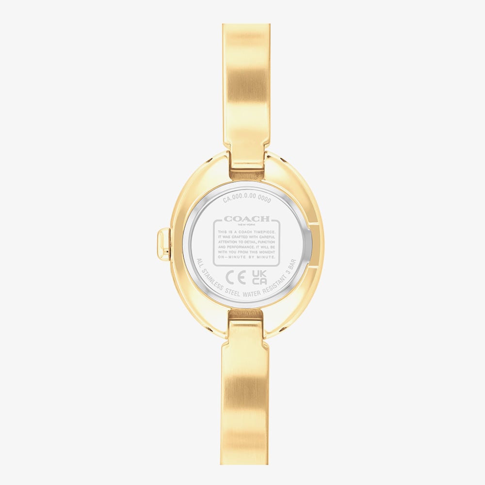 Coach Ladies Sammy Oval Dial Gold Tone Bangle Watch 14504528