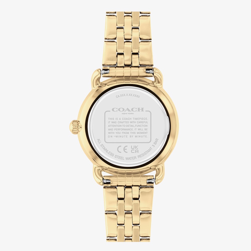 Coach Ladies Elliot Black Dial Gold Tone Watch 14504302