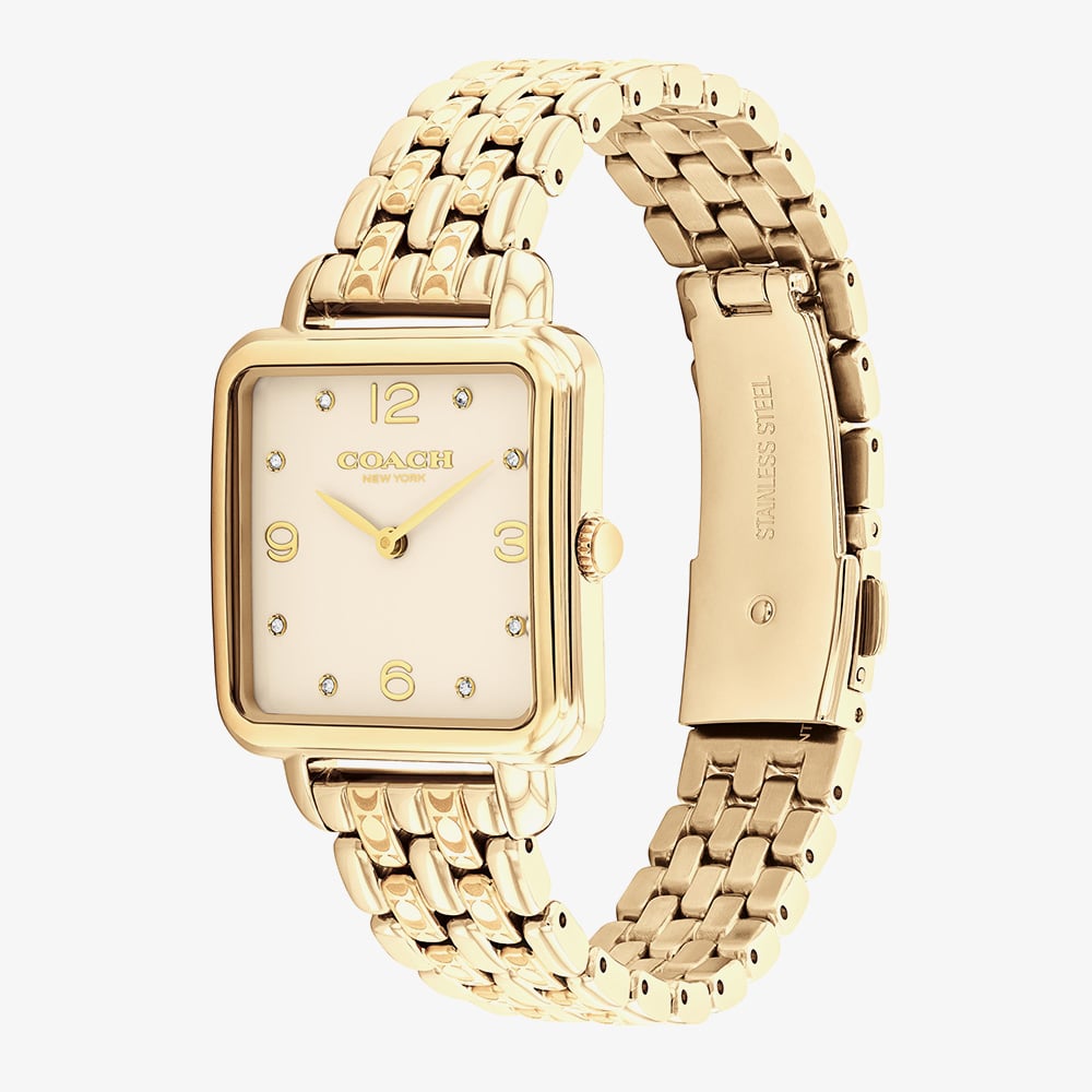 Coach Ladies Champagne Dial Crystal Watch 14504495