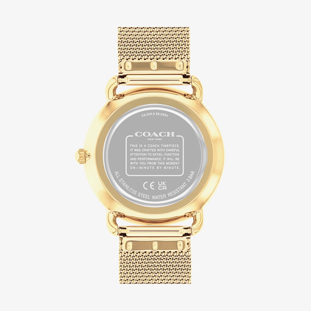 Coach Ladies Elliot Gold Tone Mesh Bracelet Watch 14504208