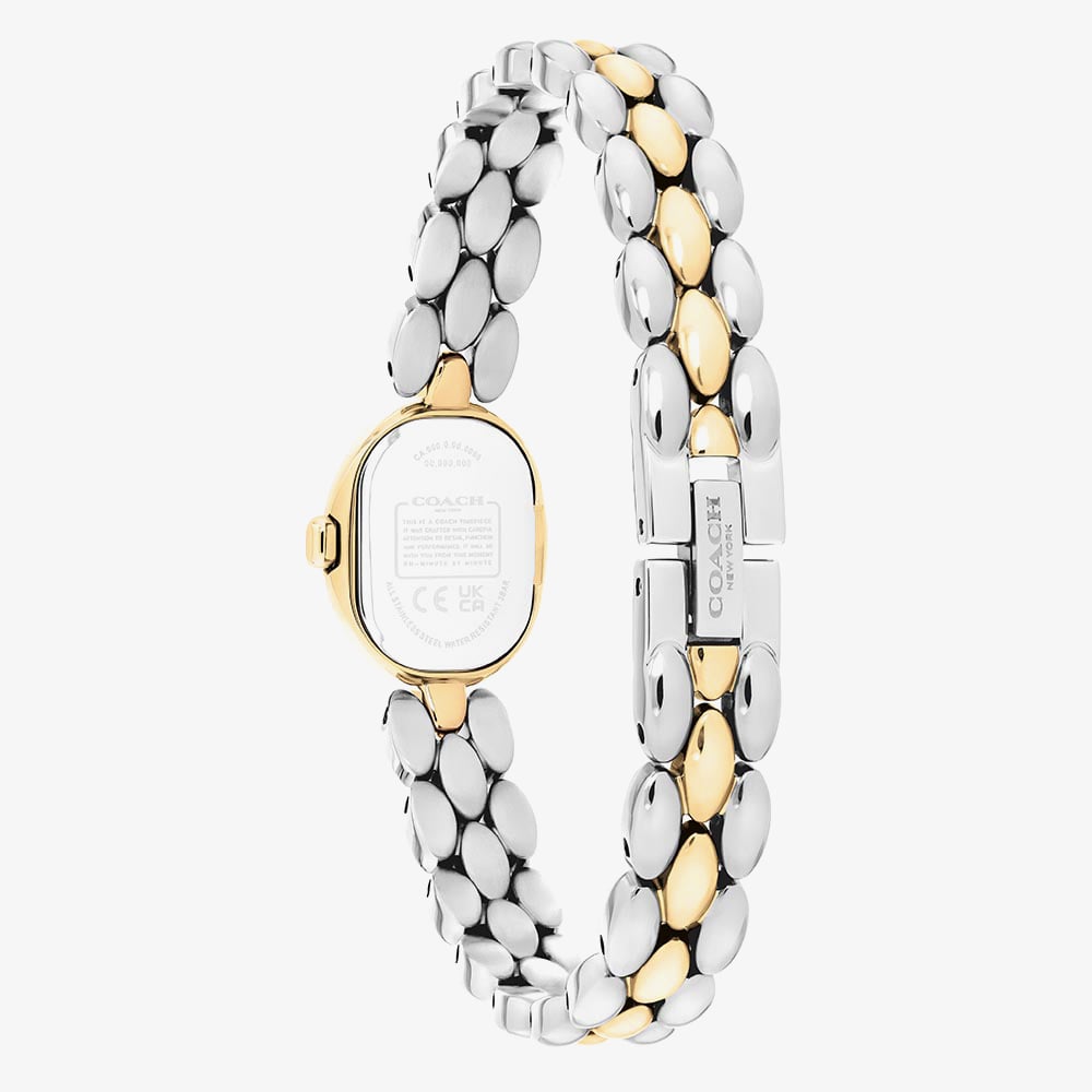 Coach Ladies Sammy Two Tone Oval White Dial Bracelet Watch 14504738