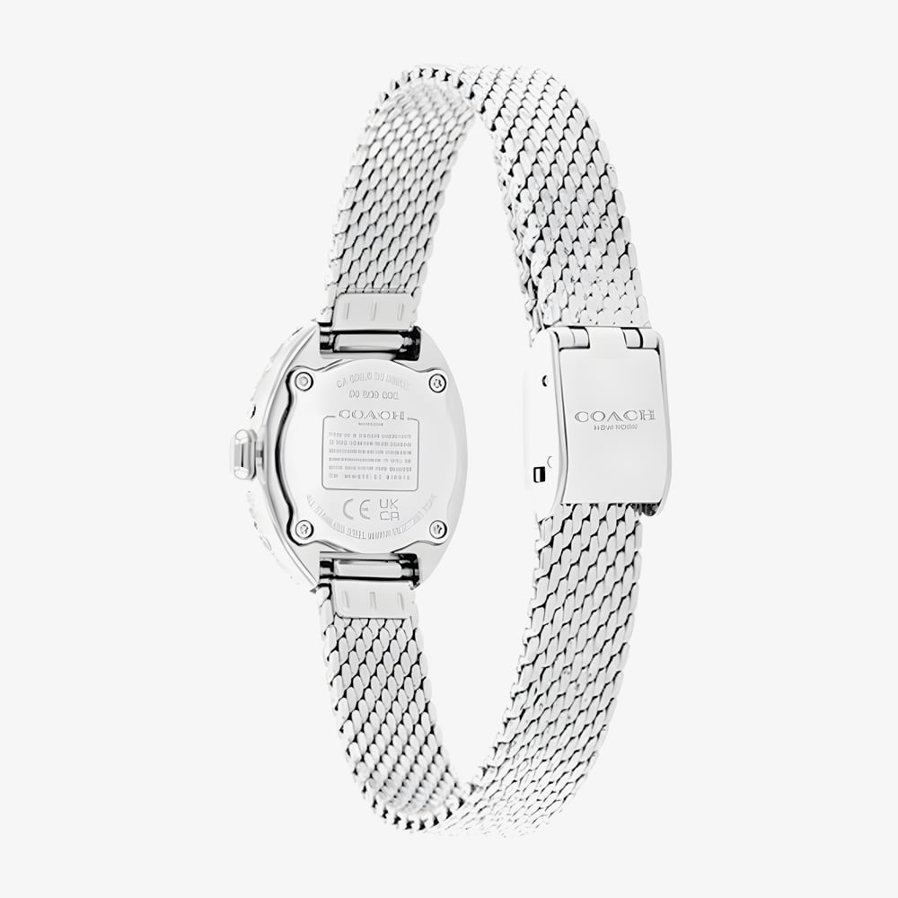 Coach Ladies Sammy Blue Dial Crystal Set Oval Mesh Bracelet Watch 14504689