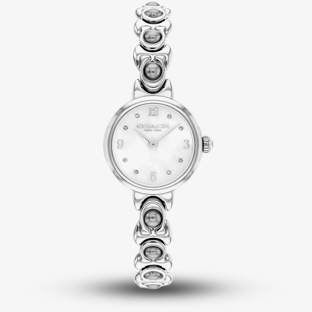 Coach Ladies Iris Mother of Pearl Dial Pearl Bracelet Watch 14504698