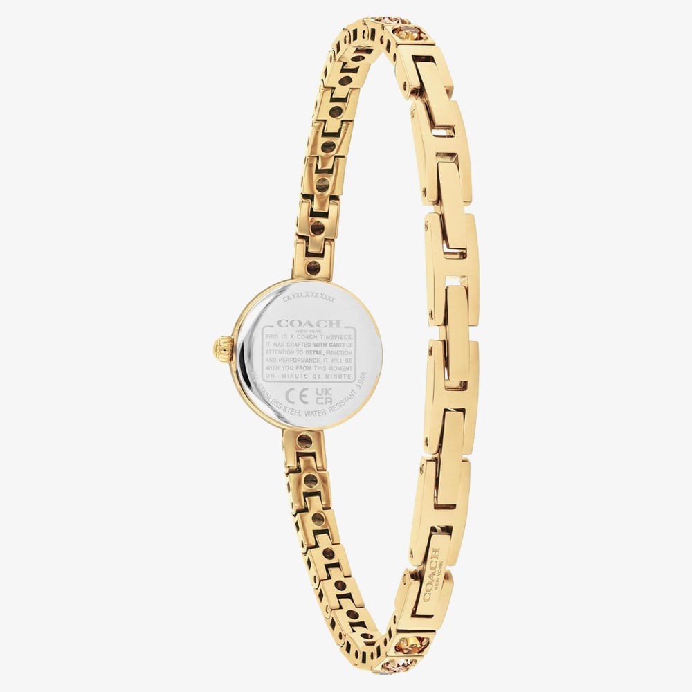 Coach Ladies Iris Gold Dial Golden Tennis BraceletWatch 14504723