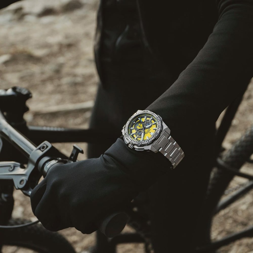 Festina Mens Chrono Bike Yellow Dial Chronograph Watch F20724/4