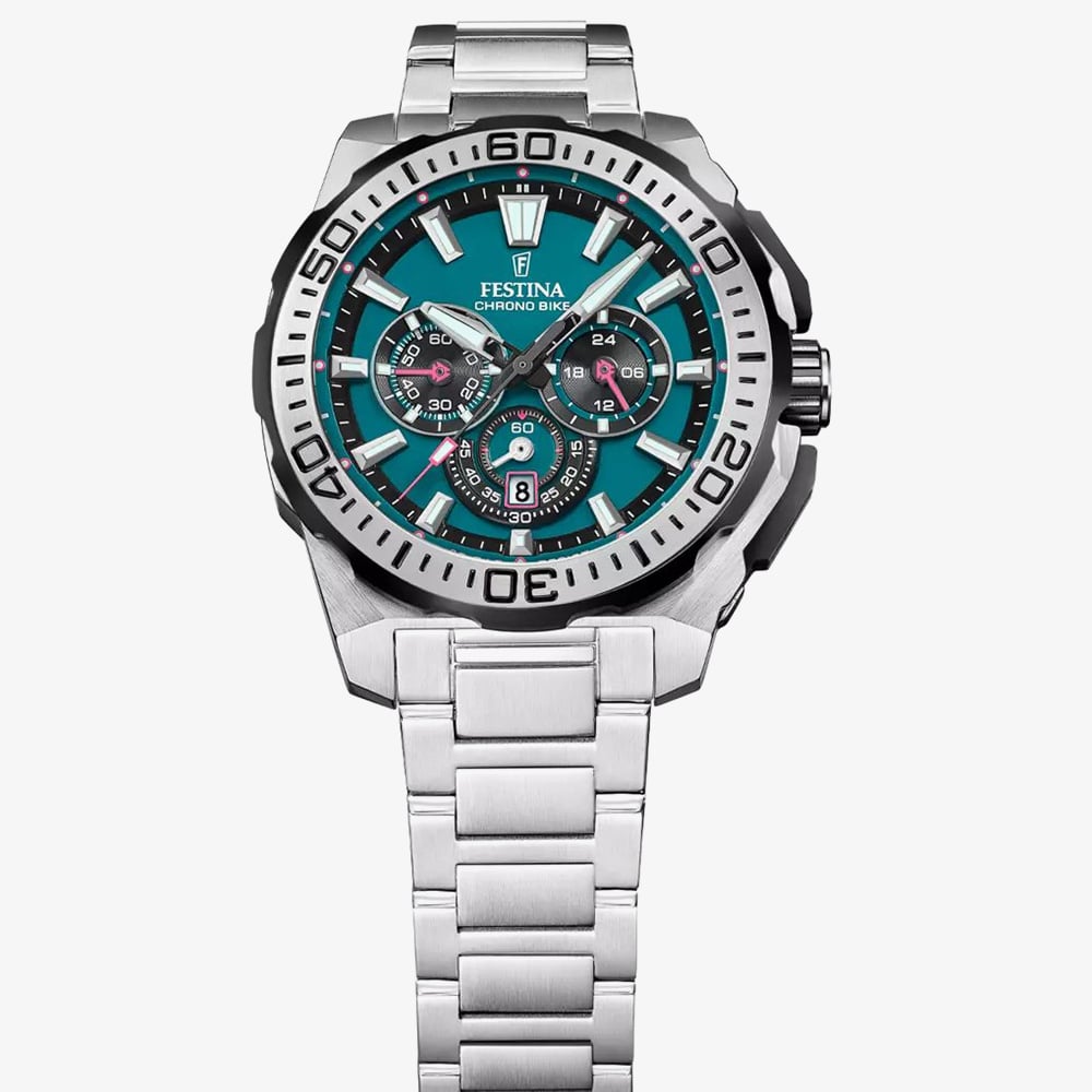 Festina Mens Chrono Bike Teal Dial Chronograph Watch F20724/6
