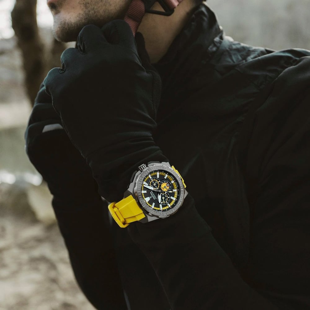 Festina Mens Chrono Bike Yellow Rubber Strap Chronograph Watch F20725/1