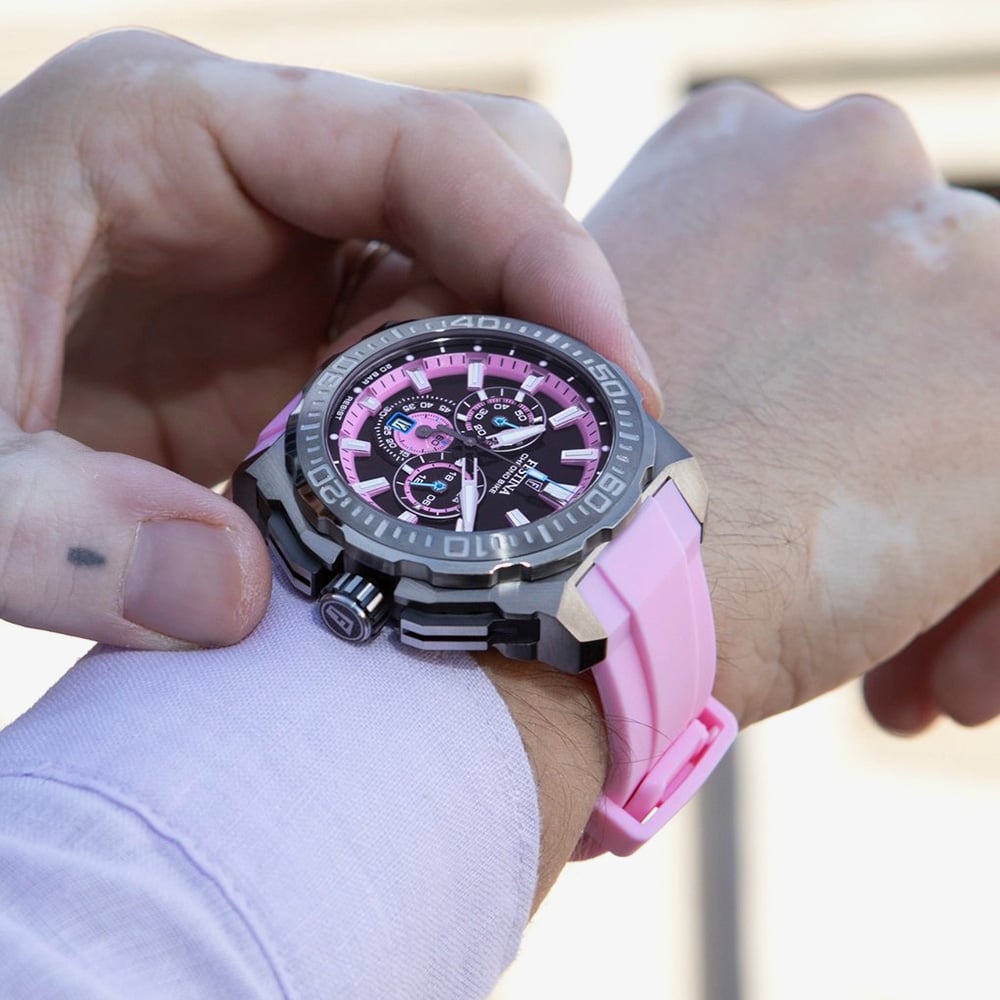 Festina Mens Chrono Bike Pink Rubber Strap Chronograph Watch F20725/2