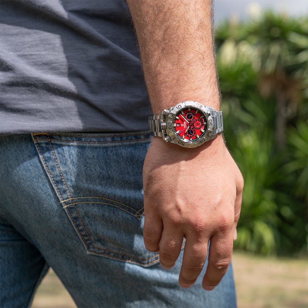Festina Mens The Originals Bullhead Red Dial Chronograph Watch F20743/5