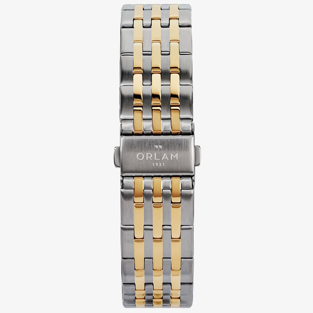 Orlam Mens Cadence Black Dial Two Colour Bracelet Watch ORDYBCA006