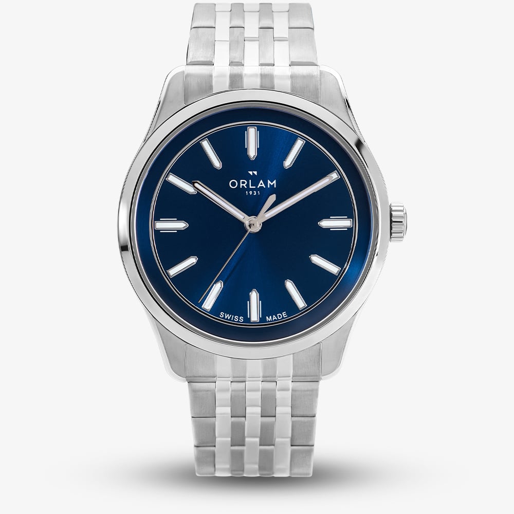 Orlam Mens Cadence Blue Dial Silver Bracelet Watch ORSSBCA003