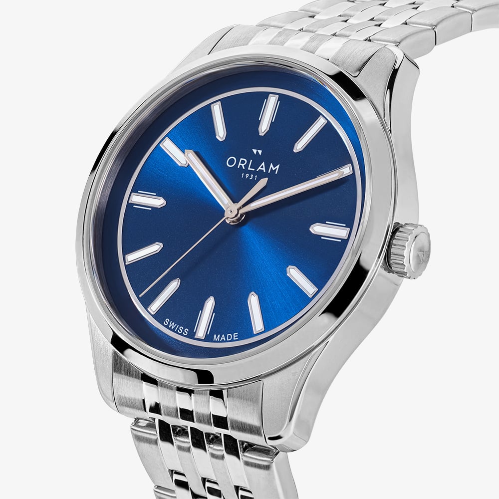 Orlam Mens Cadence Blue Dial Silver Bracelet Watch ORSSBCA003