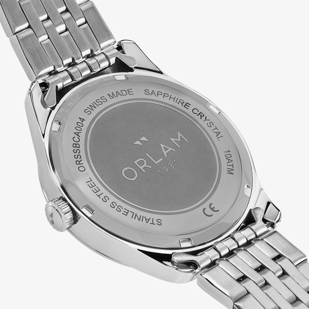 Orlam Mens Cadence Black Dial Silver Bracelet Watch ORSSBCA004
