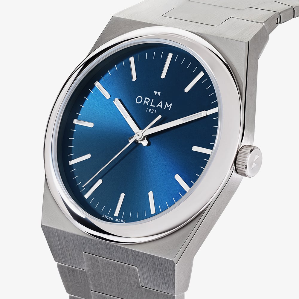 Orlam Mens Elan Blue Dial Silver Bracelet Watch ORSSBEL003