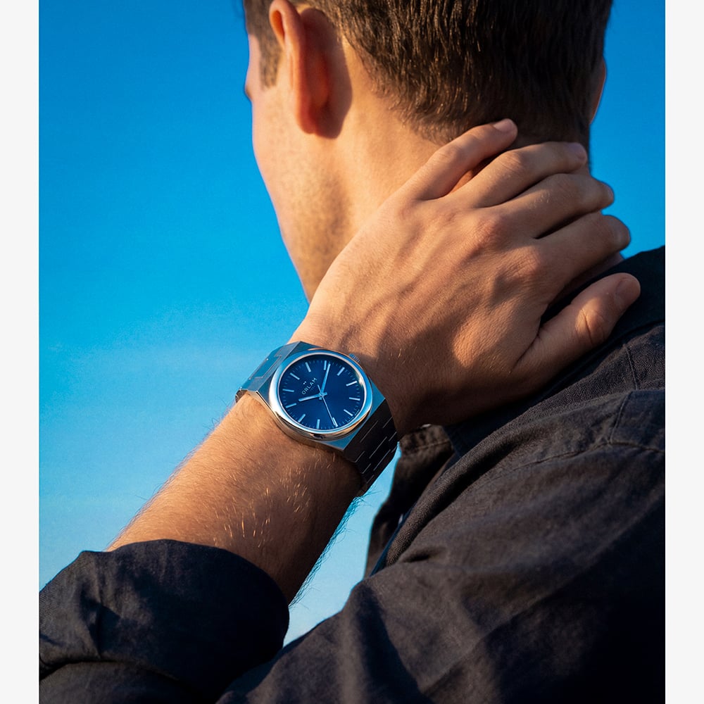 Orlam Mens Elan Blue Dial Silver Bracelet Watch ORSSBEL003