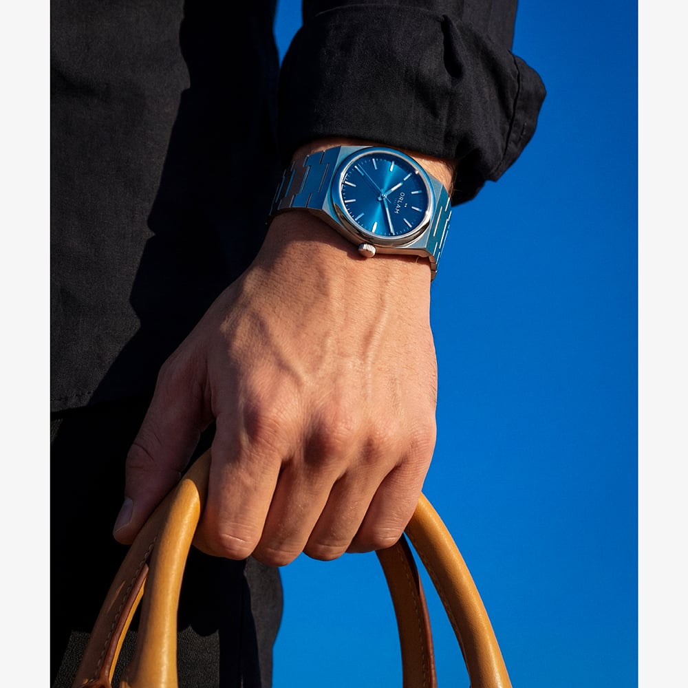 Orlam Mens Elan Blue Dial Silver Bracelet Watch ORSSBEL003