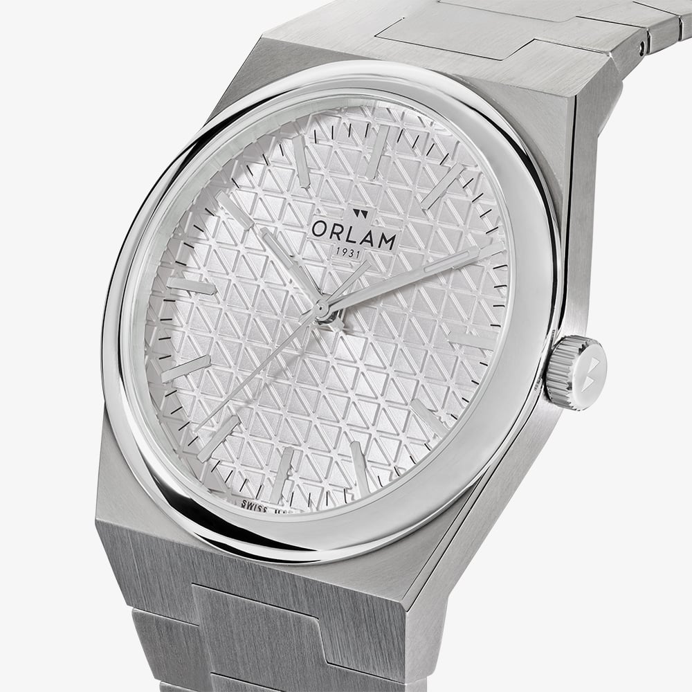 Orlam Mens Elan Silver Dial Bracelet Watch ORSSBEL006