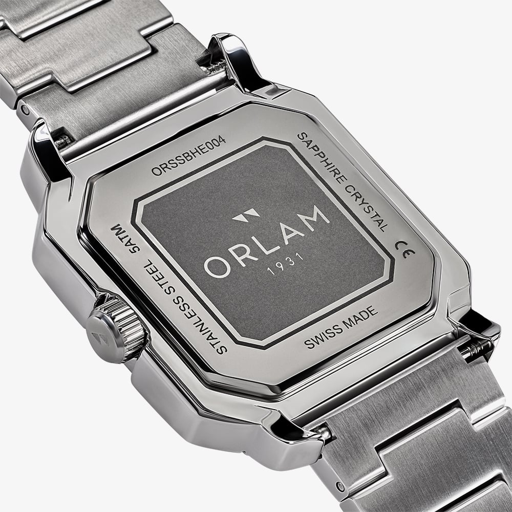 Orlam Mens Heritage White Square Dial Silver Bracelet Watch ORSSBHE004