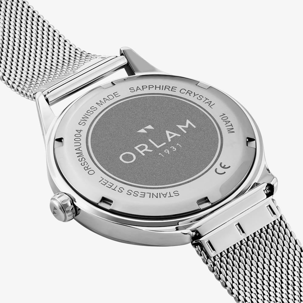 Orlam Mens Dawn Blue Dial Mesh Bracelet Watch ORSSMAU004