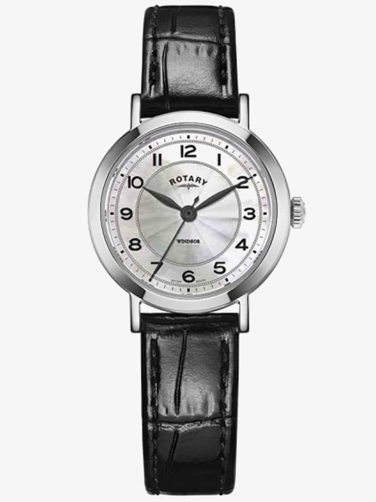 Rotary Ladies Balmoral Stainless Steel Diamond Set Mother Of Pearl Dial