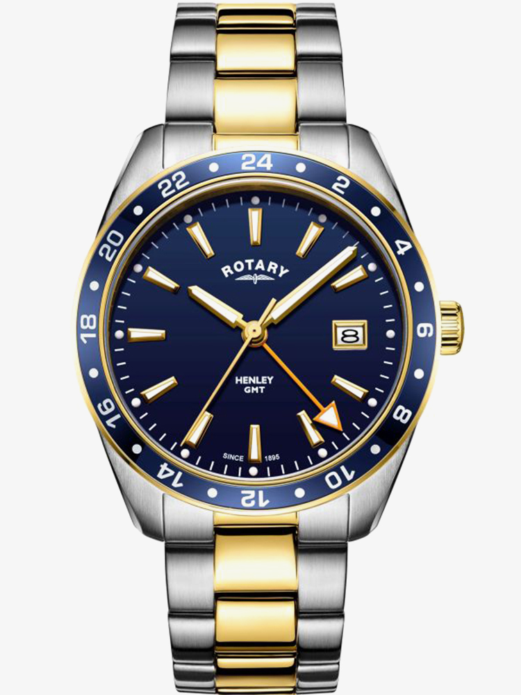 Rotary Mens Henley Two Tone Blue Dial Watch GB05296/05
