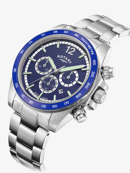 Rotary Mens Henley Chronograph Blue Dial Watch GB05440/05
