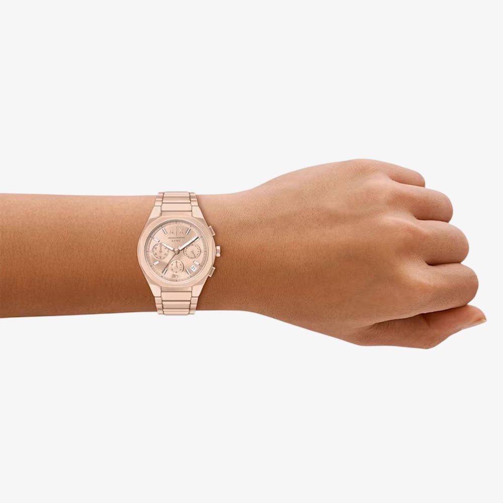 Armani Exchange Ladies Sync Rose Gold Tone Bracelet Watch AX6035