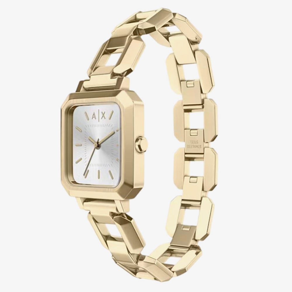 Armani Exchange Ladies Leila Silver Watch & Necklace Gift Set AX7186SET
