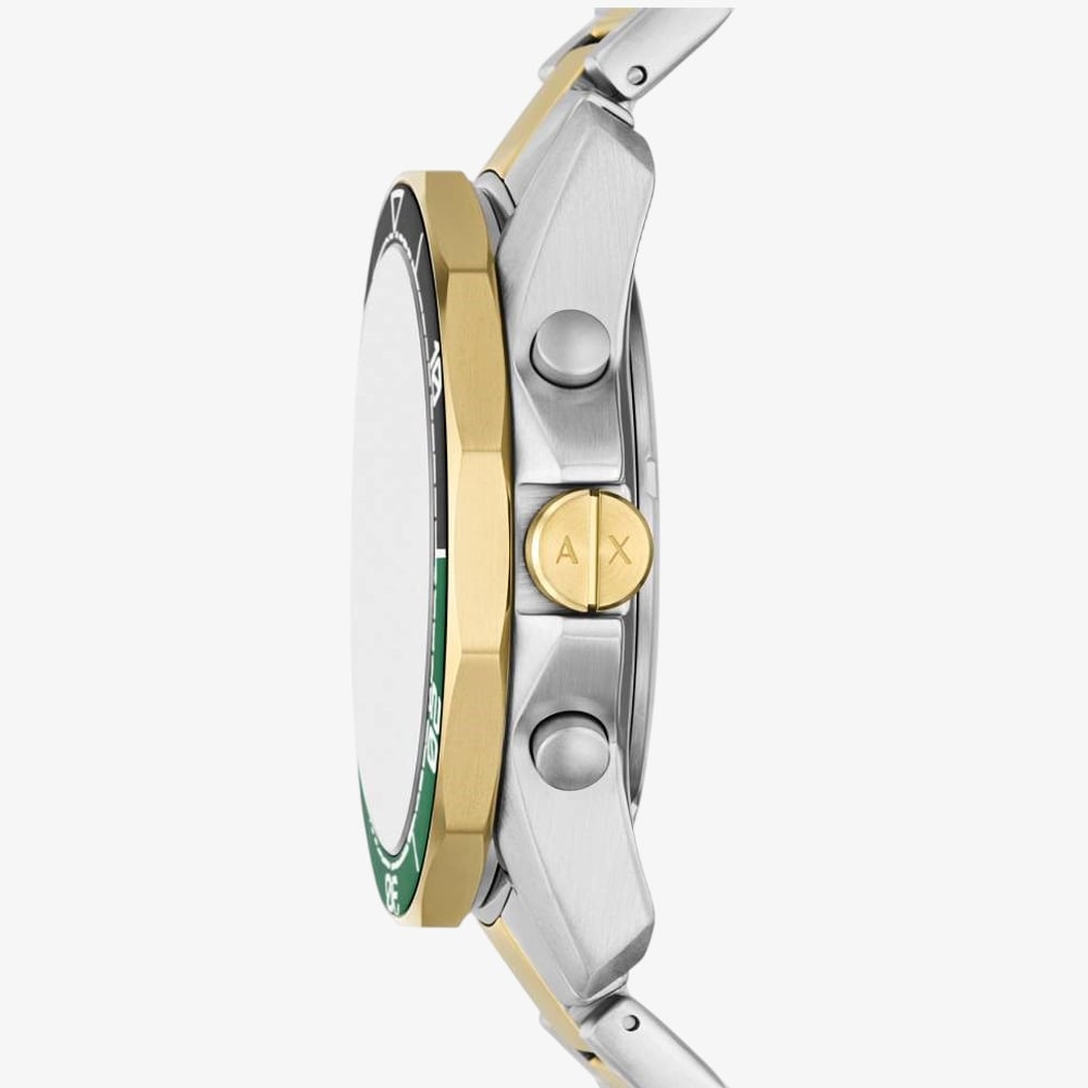 Armani Exchange Mens Spencer Two-Tone Green Chronograph Watch AX1966
