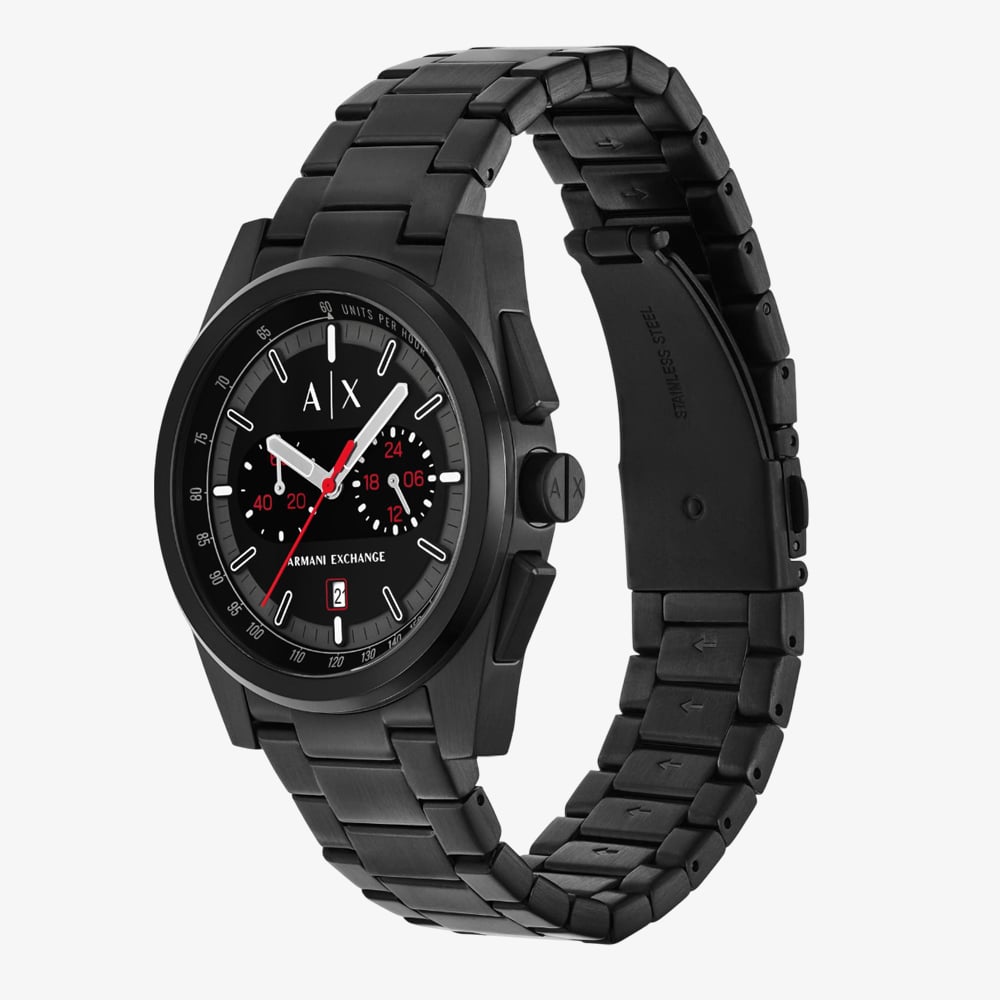 Armani Exchange Mens Parker Black Chronograph Watch AX2864