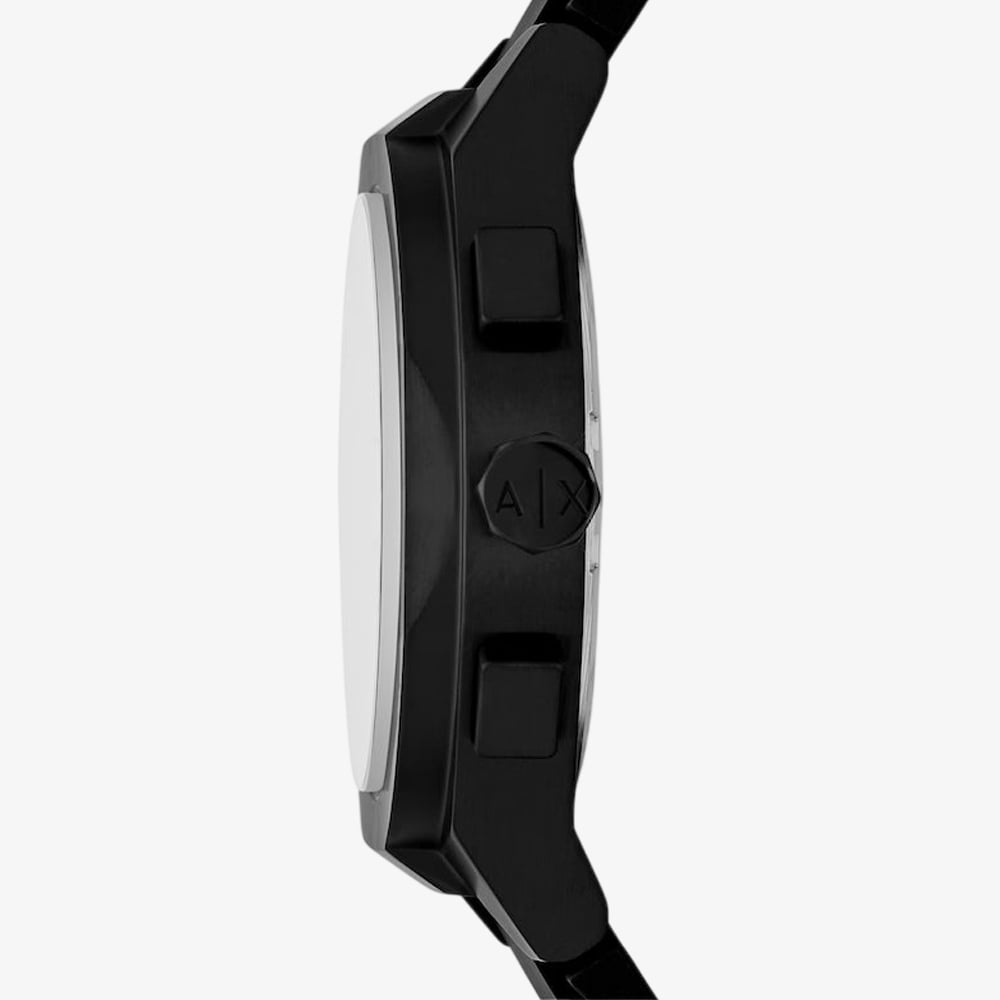 Armani Exchange Mens Rafael Black Chronograph Watch & Luggage Tag Set  AX7165SET
