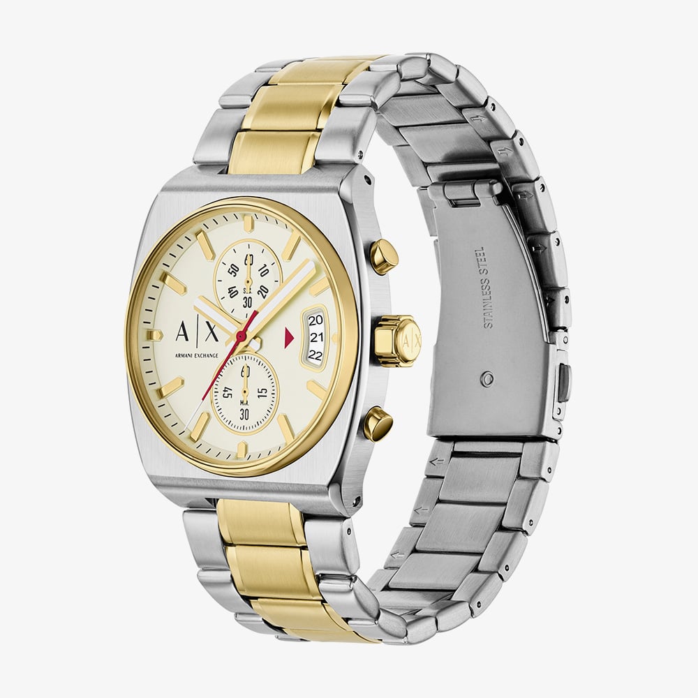 Armani Exchange Mens Oliver Cream Dial Chronograph Watch AX2821
