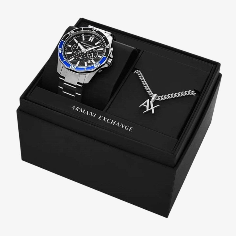 Armani Exchange Mens Spencer Watch & Necklace Set AX7166SET