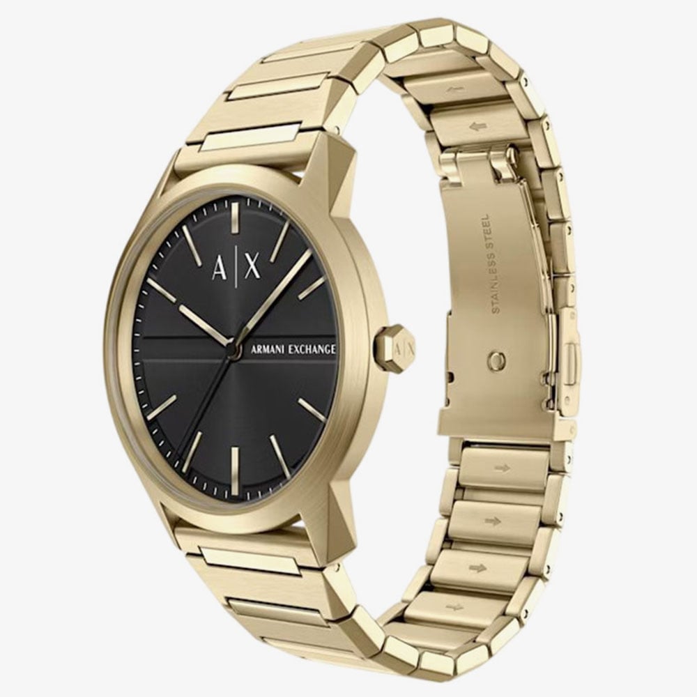 Armani Exchange Mens Lexon Gold & Black Tone Bracelet Watch AX2650