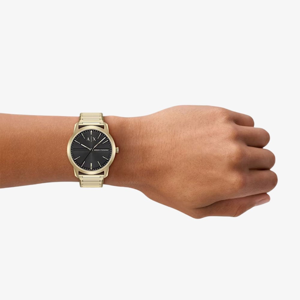 Armani Exchange Mens Lexon Gold & Black Tone Bracelet Watch AX2650