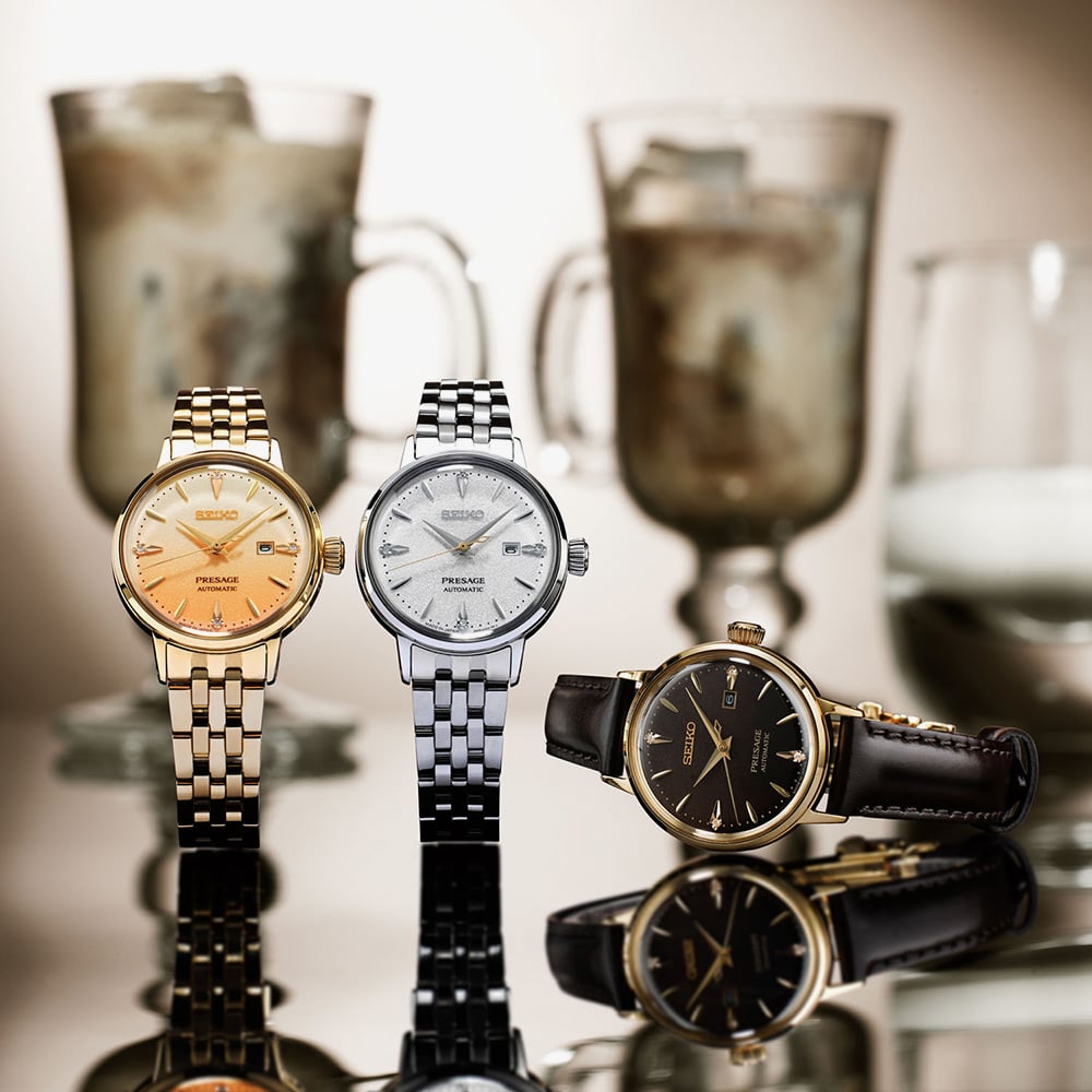 Seiko Ladies Presage Cocktail Time Jamaican Coffee Diamond Watch SRE020J1