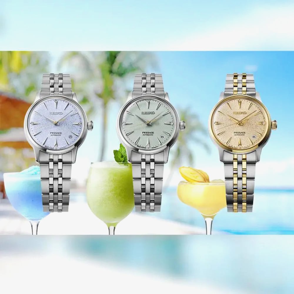 Seiko Ladies Presage Cocktail Time Frozen Mojito Diamond Watch SRPL63J1