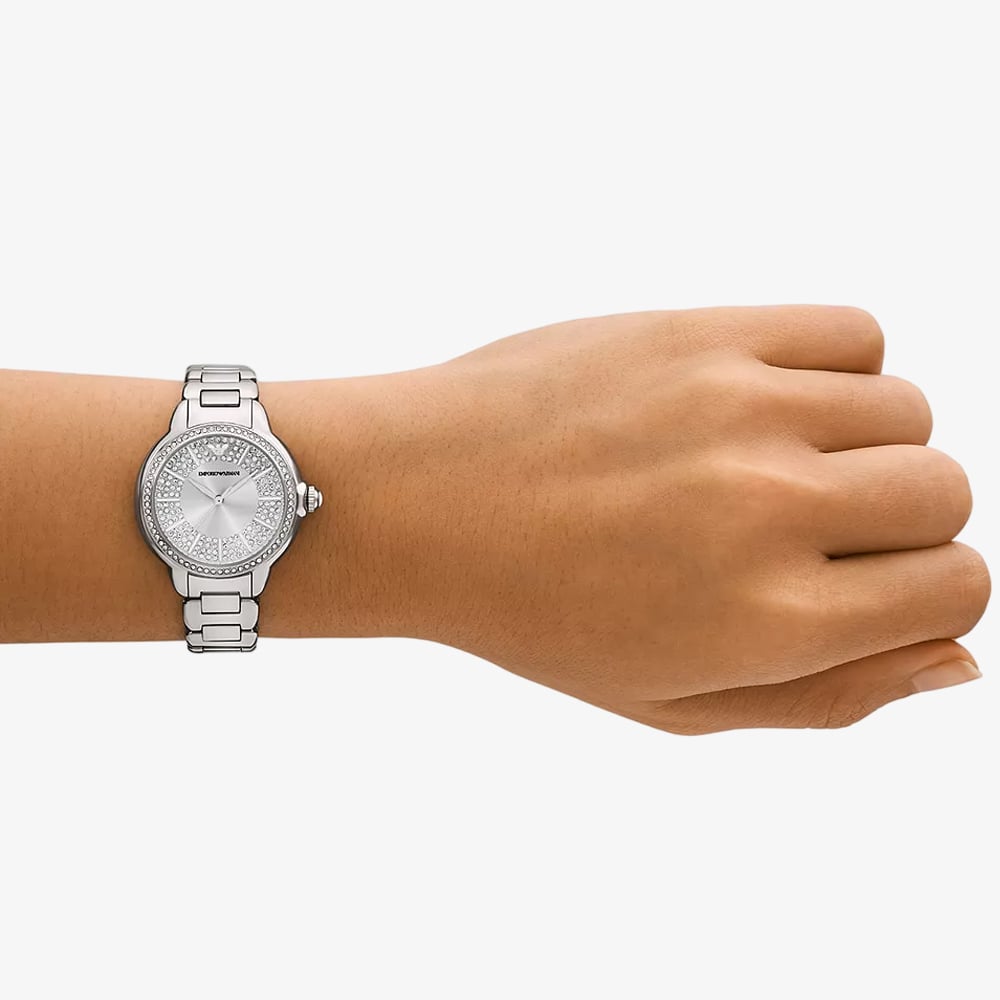 Emporio Armani Ladies Mia Silver Watch AR11632