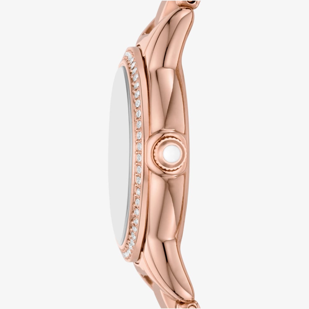 Emporio Armani Ladies Mia Rose Gold Mother Of Pearl Dial Watch AR11671
