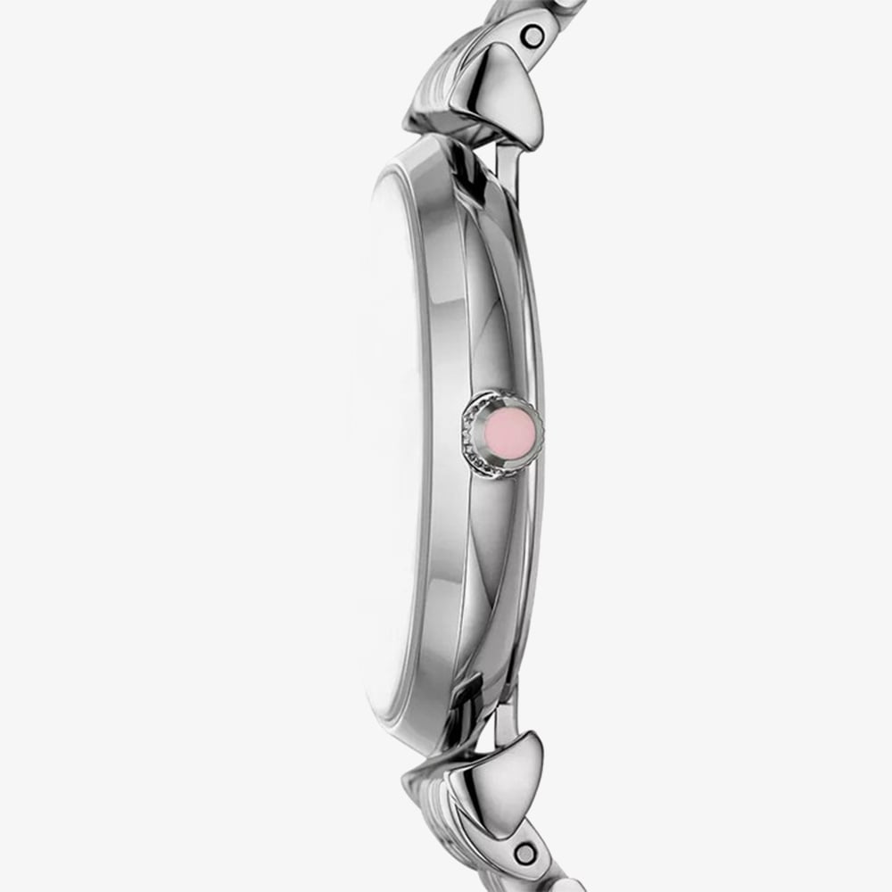 Emporio Armani Ladies Gianni Stone Set Pink Dial Watch AR11686