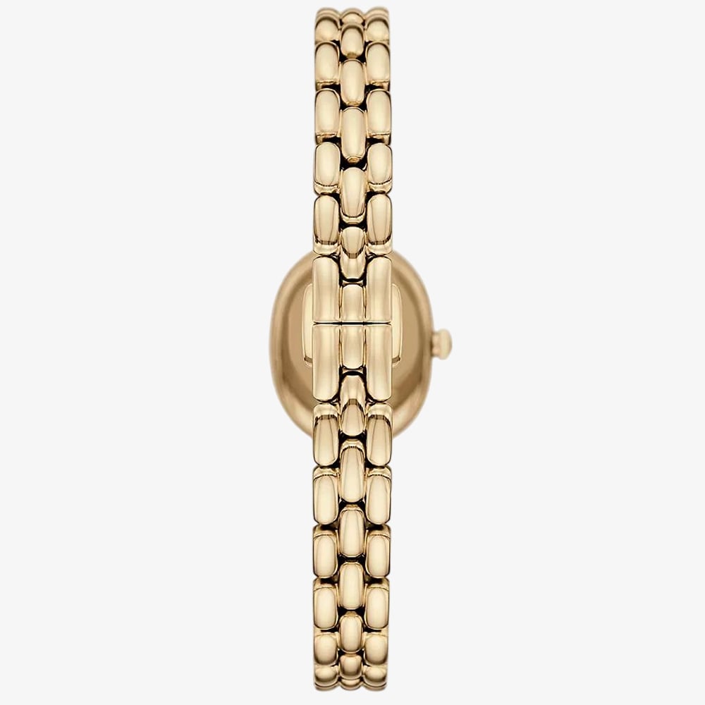 Emporio Armani Ladies Sinfonia Gold Plated Mother Of Pearl Dial Watch AR11721