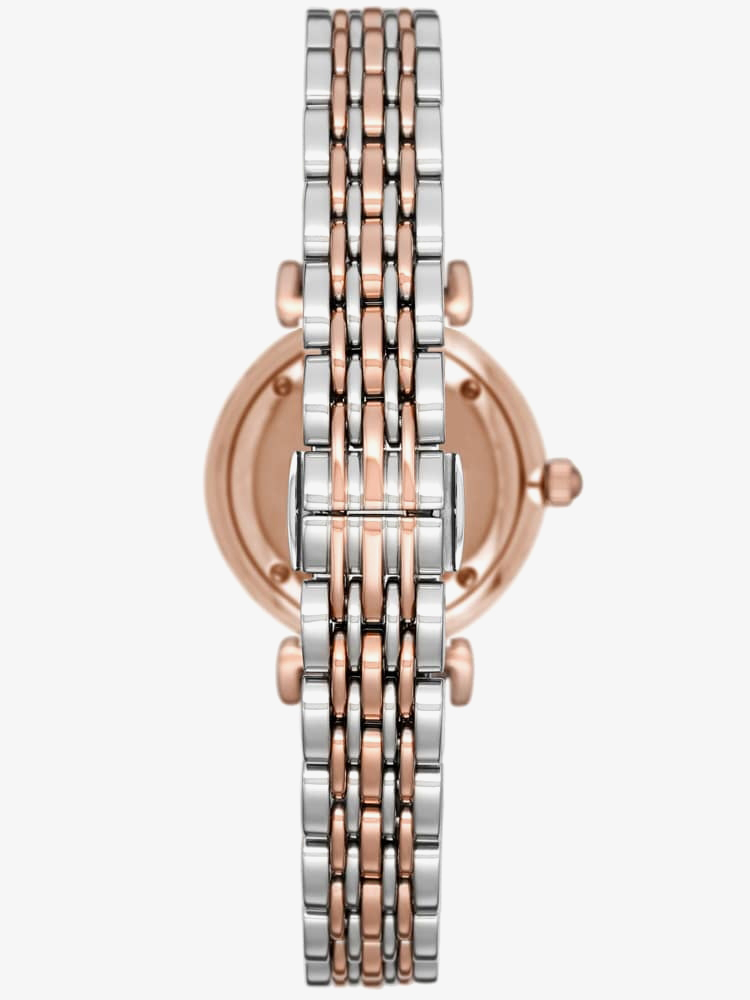 Emporio Armani Ladies Pink Dial Two Tone Bracelet Watch AR11223