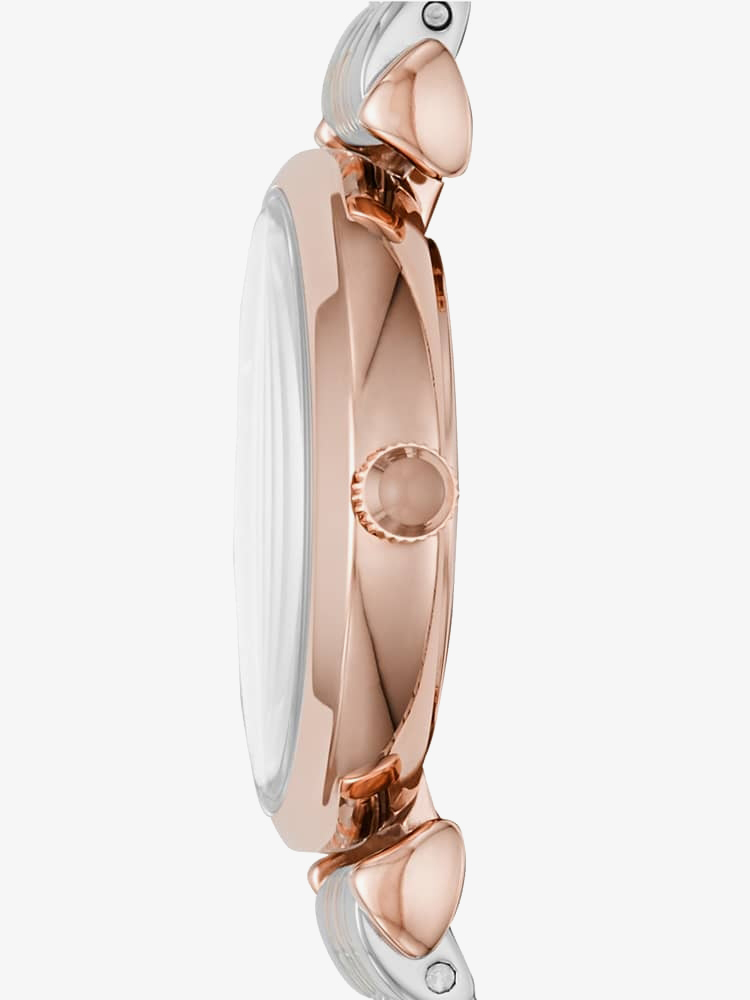 Emporio Armani Ladies Pink Dial Two Tone Bracelet Watch AR11223