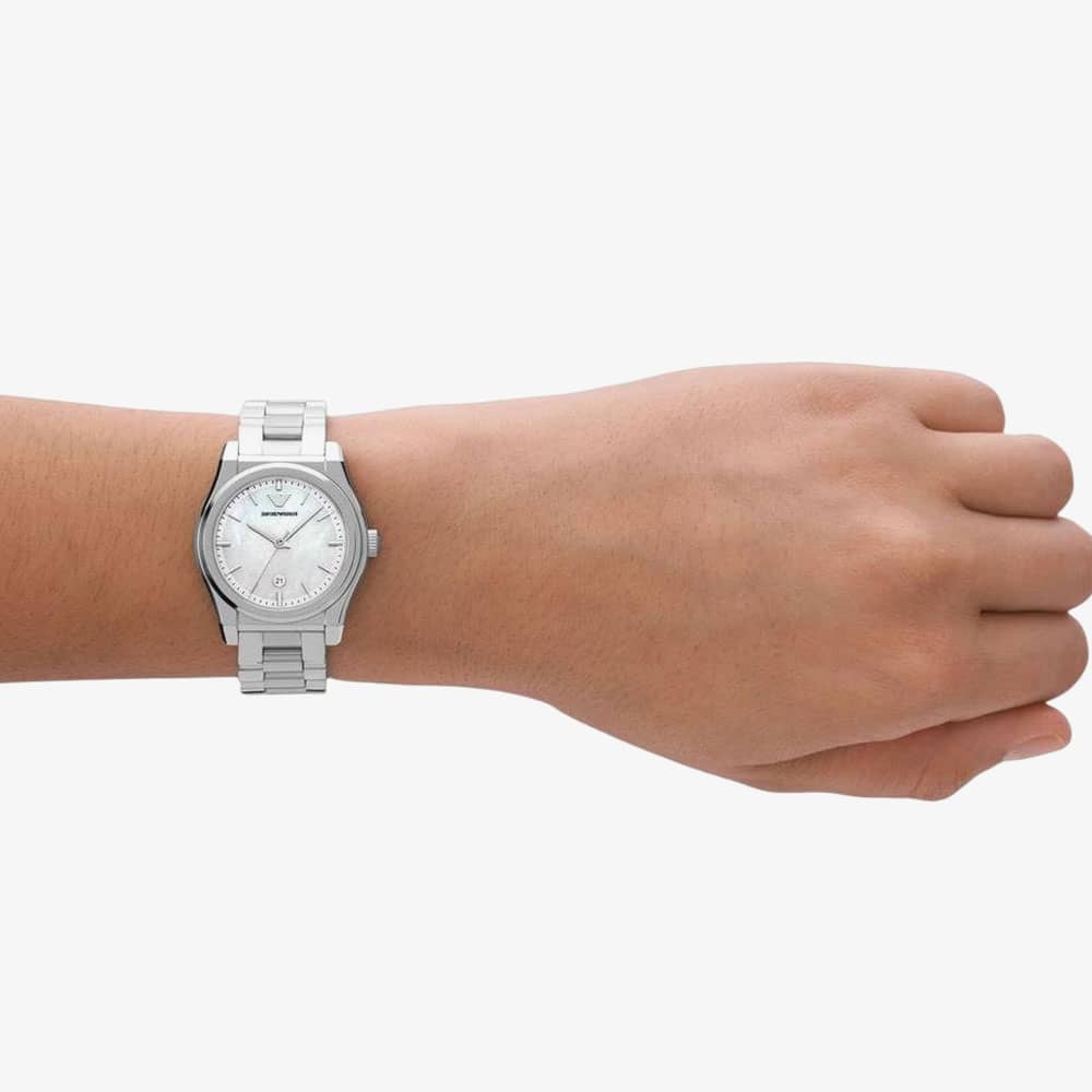Emporio Armani Ladies Federica Mother of Pearl Watch AR11557