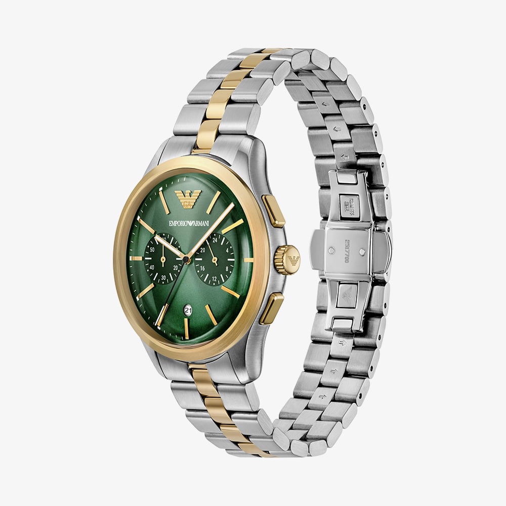 Emporio Armani Mens Dario Two Tone Chronograph Watch AR11692