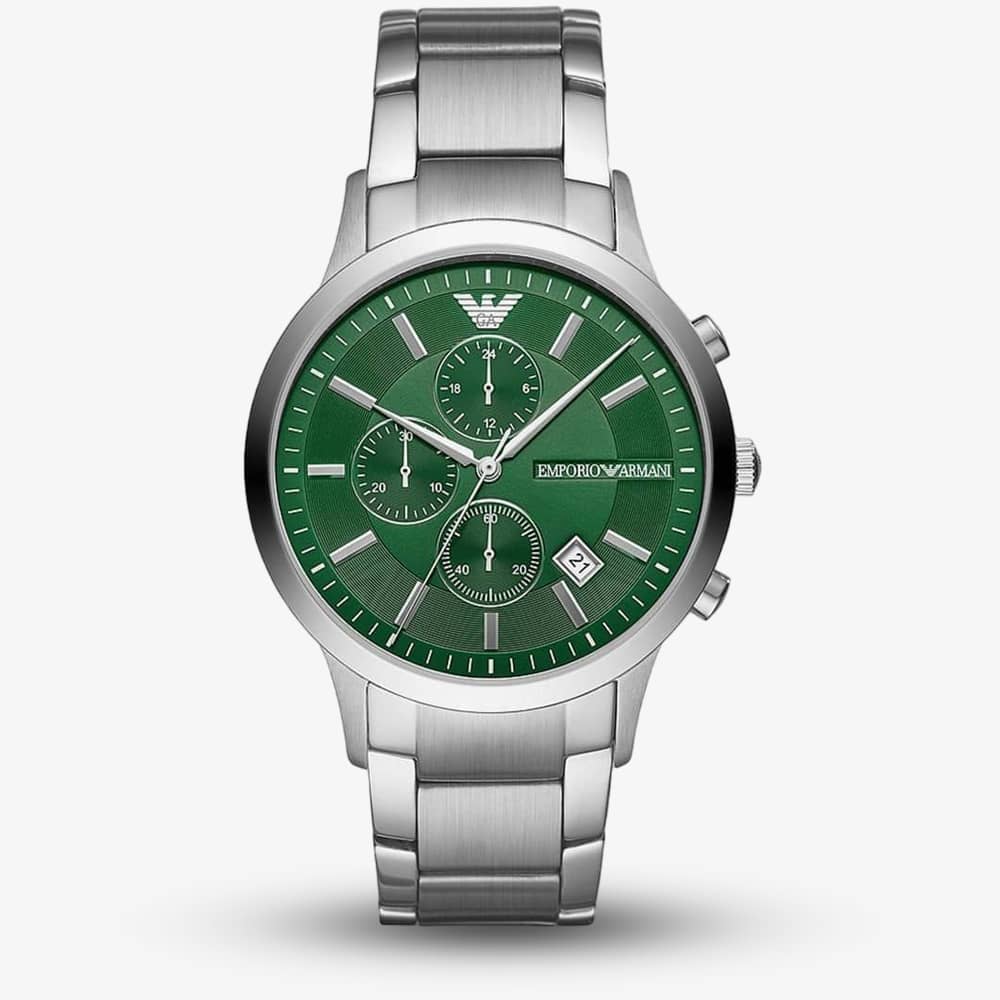 Emporio Armani Mens Renato Green Chronograph Dial Watch AR11507