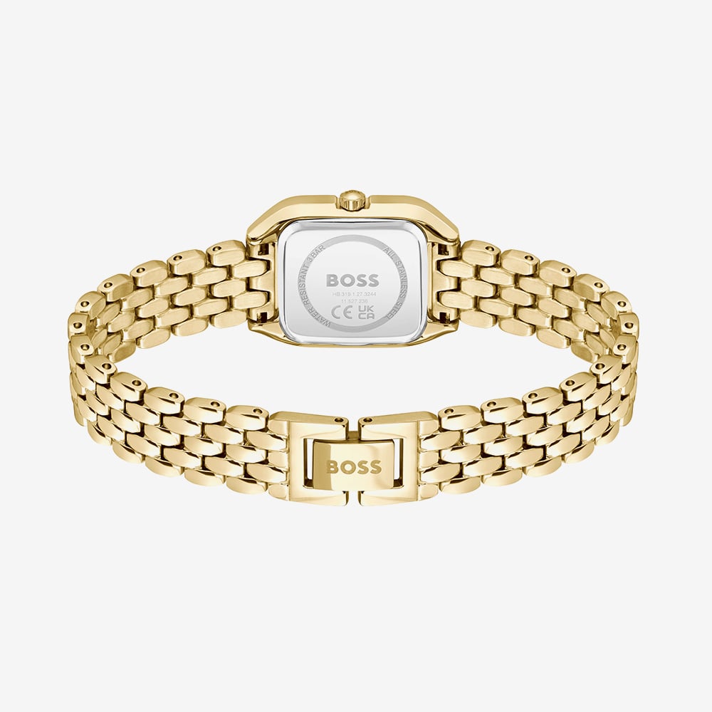 BOSS Ladies Mae Petite Gold Tone Rectangle Watch 1502823