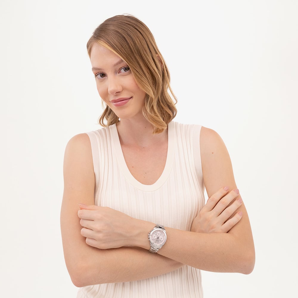 BOSS Ladies Alley Lux Crystal Pink Dial Quartz Watch 1502825